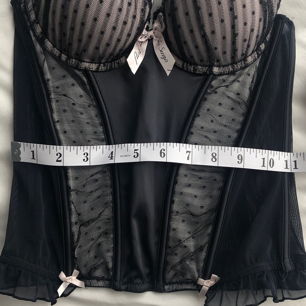La SENZA Black Sheer Corset with Polka Dot Design - Picture 8 of 9